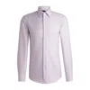 Shop Hugo Boss Slim-fit Shirt In Striped Cotton Twill In Pink