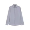 Hugo Boss Slim-fit Shirt In Structured Cotton In Gray