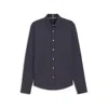Hugo Boss Slim-fit Shirt In Structured Cotton Jersey In Blue