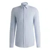 Hugo Boss Slim-fit Shirt In Structured Performance Fabric In Blue