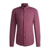Hugo Boss Slim-fit Shirt In Structured Performance-stretch Jersey In Pink