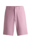 Hugo Boss Slim-fit Shorts In Easy-iron Four-way Stretch Fabric In Pink
