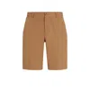 Hugo Boss Slim-fit Shorts In Stretch-cotton Gabardine In Beige