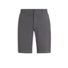 Hugo Boss Slim-fit Shorts In Stretch-cotton Gabardine In Grey