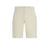 Hugo Boss Slim-fit Shorts In Stretch-cotton Gabardine In White