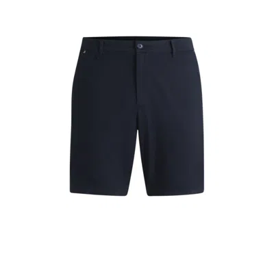 Hugo Boss Slim-fit Shorts In Stretch-cotton Twill In Blue
