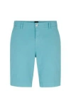 Hugo Boss Slim-fit Shorts In Stretch-cotton Twill In Light Blue