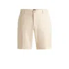 Hugo Boss Slim-fit Shorts In Stretch-cotton Twill In Orange