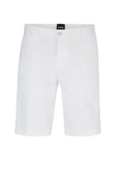 HUGO BOSS SLIM-FIT SHORTS IN STRETCH-COTTON TWILL