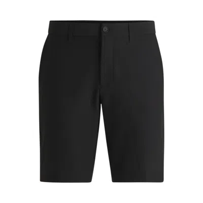 Hugo Boss Slim-fit Shorts In Water-repellent Stretch Fabric In Black
