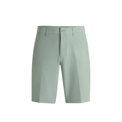 Hugo Boss Slim-fit Shorts In Water-repellent Stretch Fabric In Green
