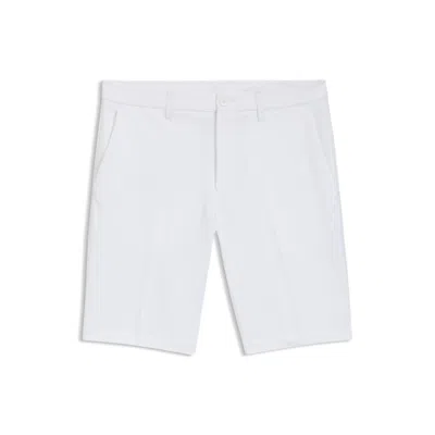 Hugo Boss Slim-fit Shorts In Water-repellent Stretch Fabric In White