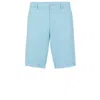 Hugo Boss Drax Slim Fit Water Repellent Flat Front Shorts In Blue