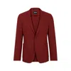 Hugo Boss Slim-fit Single-breasted Jacket In A Linen Blend In Brown