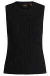 Hugo Boss Boss Feskies Crewneck Sweater Vest In Black