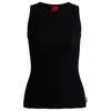 Hugo Boss Slim-fit Sleeveless Top With Irregular Ribbed Structure In Black