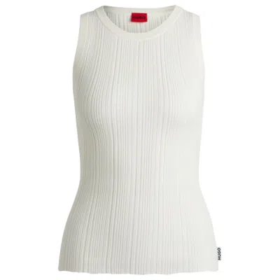 HUGO BOSS SLIM-FIT SLEEVELESS TOP WITH IRREGULAR RIBBED STRUCTURE
