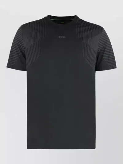 Hugo Boss Slim Fit Striped Crew Neck T-shirt In Black