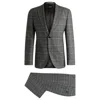 Hugo Boss Slim-fit Suit In Checked Stretch Wool In Grey