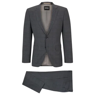HUGO BOSS SLIM-FIT SUIT IN CHECKED STRETCH WOOL