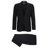 HUGO BOSS SLIM-FIT SUIT IN MELANGE WOOL AND LINEN