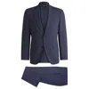 Hugo Boss Slim-fit Suit In Micro-patterned Performance-stretch Fabric In Blue