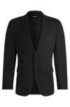 Hugo Boss Boss Notched Lapel Padded Shoulder Jacket With Eyelet Design In Black