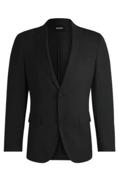 HUGO BOSS SLIM-FIT SUIT IN MICRO-PATTERNED PERFORMANCE-STRETCH WOOL