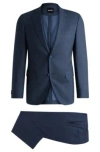 Hugo Boss Slim-fit Suit In Micro-patterned Performance-stretch Wool In Light Blue