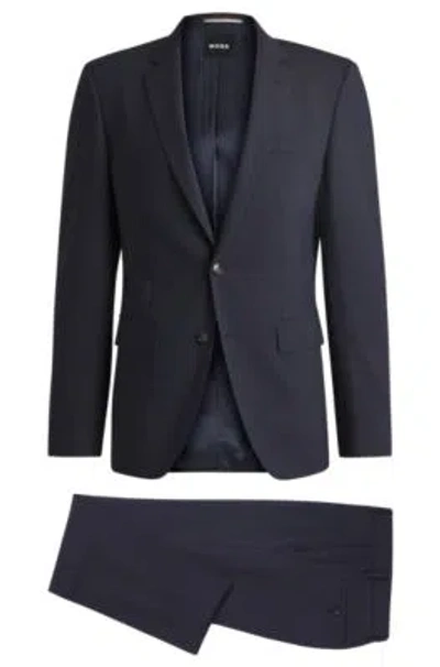 HUGO BOSS SLIM-FIT SUIT IN MICRO-PATTERNED STRETCH CLOTH