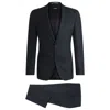 Hugo Boss Slim-fit Suit In Micro-patterned Stretch Wool In Blue