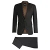 Hugo Boss Slim-fit Suit In Micro-patterned Stretch Wool In Green