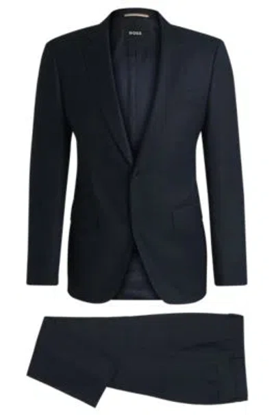 HUGO BOSS SLIM-FIT SUIT IN MICRO-PATTERNED STRETCH WOOL