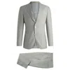 Hugo Boss Slim-fit Suit In Micro-patterned Wool And Silk In Grey