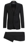 Hugo Boss Boss Notched Lapel Padded Shoulder Jacket With Eyelet Design In Black