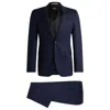 Hugo Boss Slim-fit Suit In Micro-patterned Wool In Blue