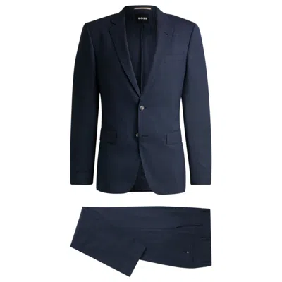Hugo Boss Slim-fit Suit In Stretch Cloth In Blue