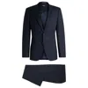 Hugo Boss Regular-fit Suit In Checked Stretch Wool In Blue