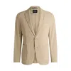 Hugo Boss Slim-fit Suit Jacket In Travel-friendly Stretch Softshell In Beige