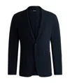 Hugo Boss Slim-fit Suit Jacket In Travel-friendly Stretch Softshell In Black