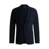 Hugo Boss Slim-fit Suit Jacket In Travel-friendly Stretch Softshell In Blue