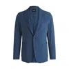 Hugo Boss Slim-fit Suit Jacket In Travel-friendly Stretch Softshell In Blue