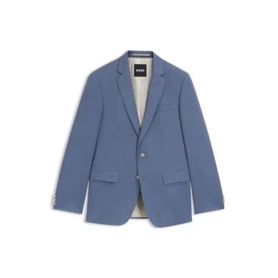 Hugo Boss Slim-fit Suit Jacket In Virgin-wool Serge In Blue