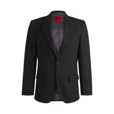 Hugo Boss Slim-fit Suit Jacket In Wool Twill In Black