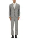 Hugo Boss Tailored Suit With Buttoned Cuffs And Pockets In Gray