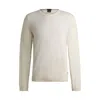 Hugo Boss Slim-fit Sweater In Virgin Wool With Crew Neckline In White
