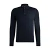 Hugo Boss Slim-fit Sweater In Wool With Polo Collar In Blue