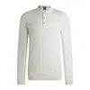 Hugo Boss Slim-fit Sweater In Wool With Polo Collar In White
