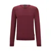 Hugo Boss Slim-fit Sweater In Virgin Wool With Crew Neckline In Pink