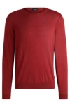 Hugo Boss Slim-fit Sweater In Virgin Wool With Crew Neckline In Red